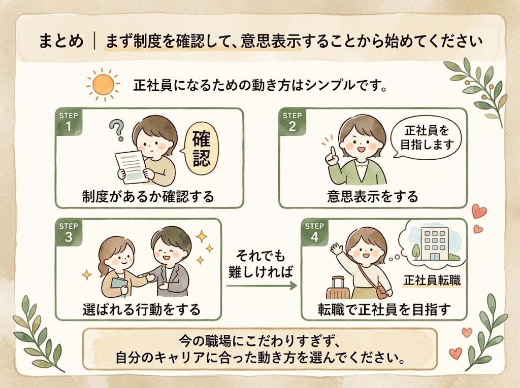 まとめ｜まず制度を確認して、意思表示することから始めてください