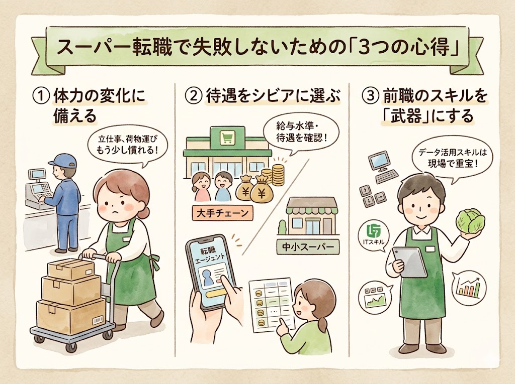 スーパー転職で気をつけること