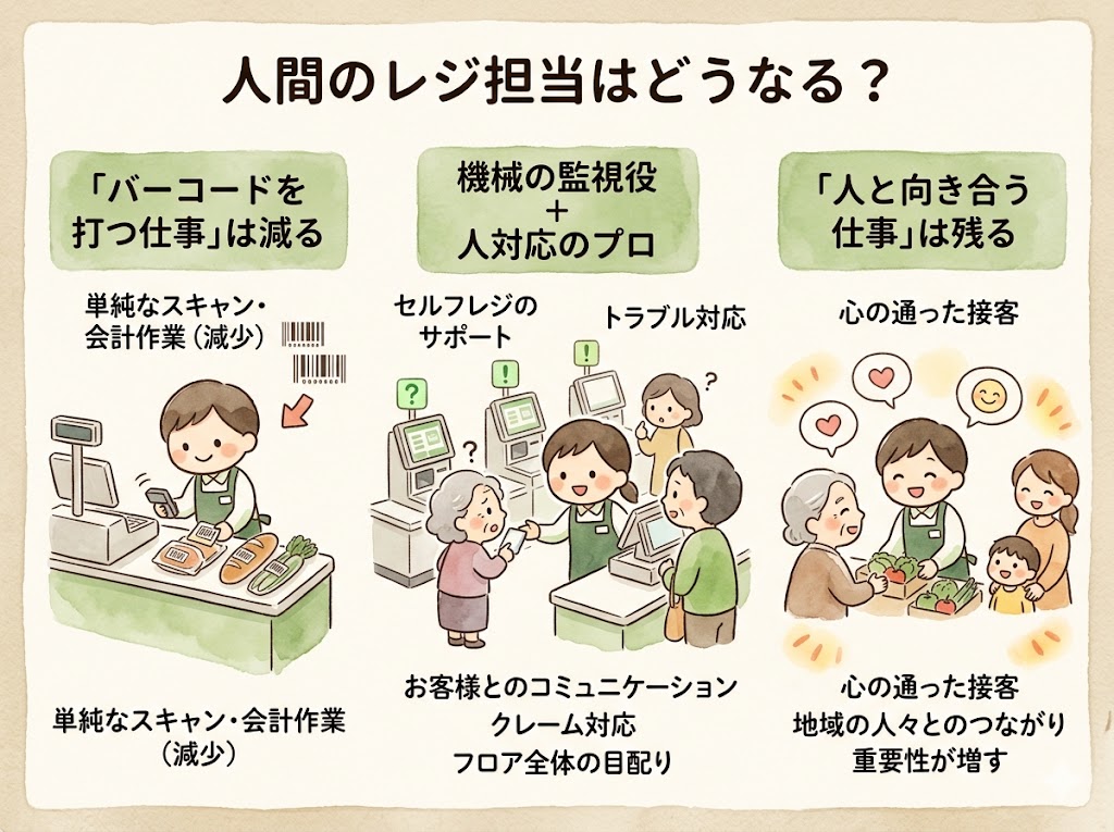 では「人間のレジ担当」はこれからどうなるか