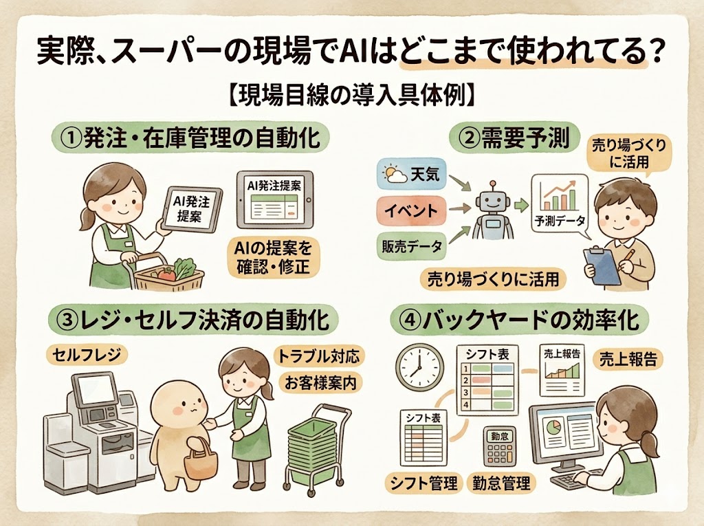 実際、スーパーの現場でAIはどこまで使われてる？