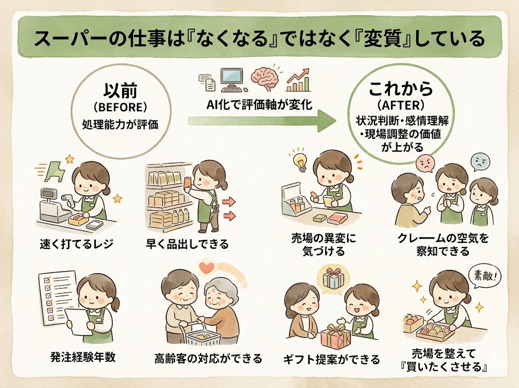 スーパーの仕事は"なくなる"ではなく"変質"している
