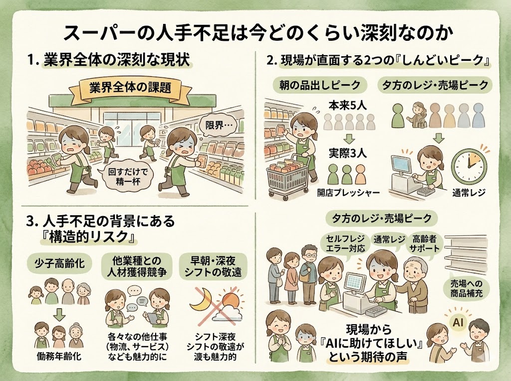 スーパーの人手不足は今どのくらい深刻なのか