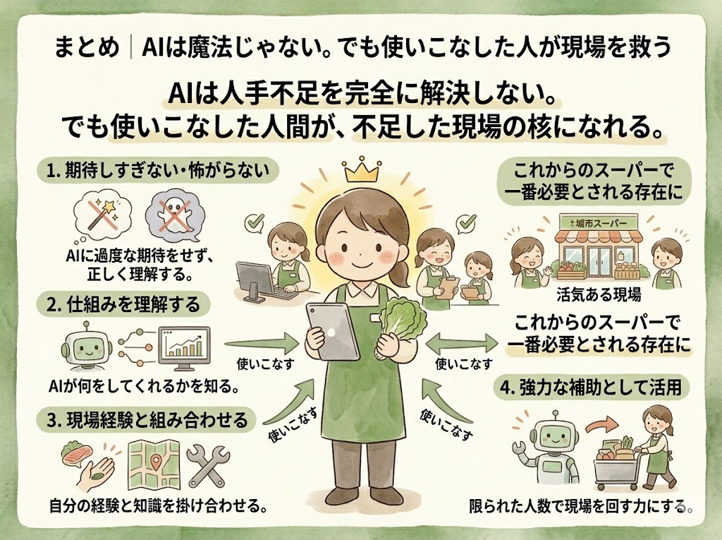 まとめ｜AIは魔法じゃない。でも使いこなした人が現場を救う
