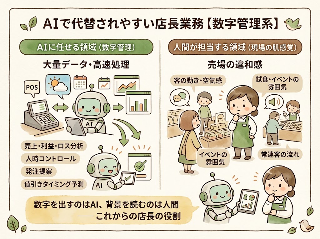 AIで代替されやすい店長業務【数字管理系】