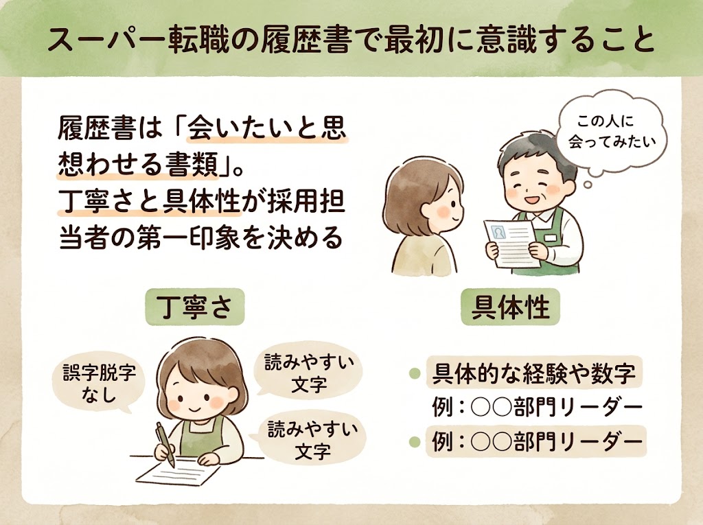 スーパー転職の履歴書で最初に意識すること