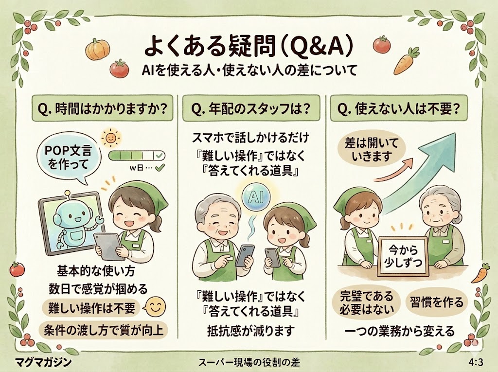 AIを使える人・使えない人の差についてよく聞かれる疑問にお答えします。