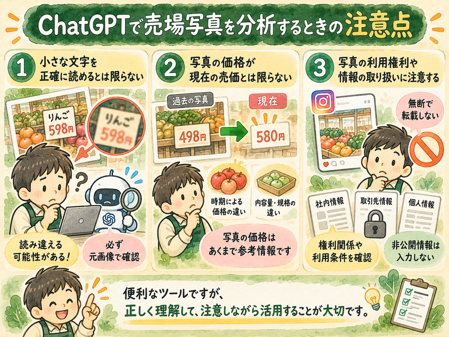 ChatGPTで売場写真を分析するときの注意点