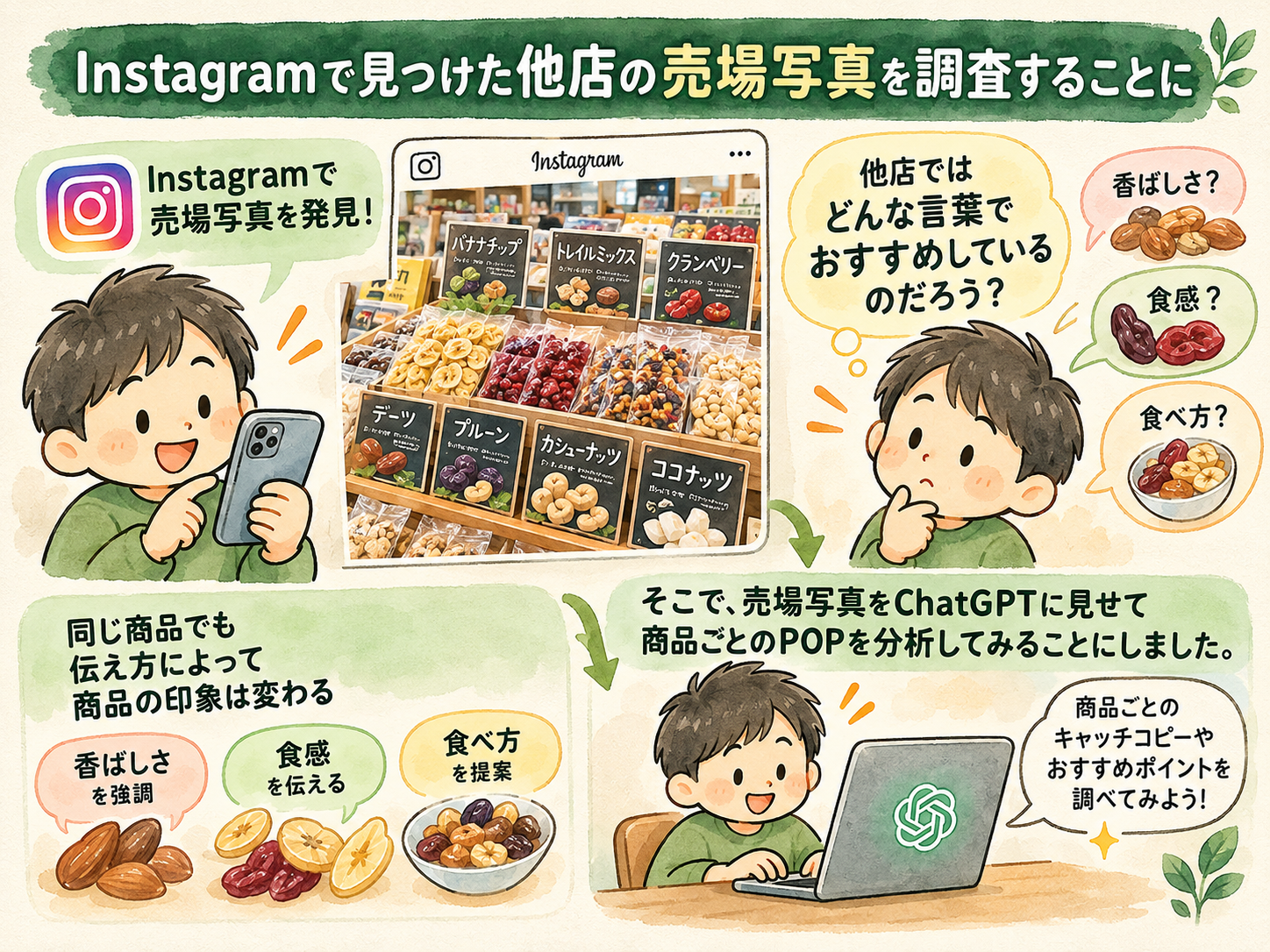 Instagramで見つけた他店の売場写真を調査することに